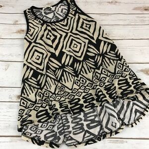 Aztec Black & Tan Print sleeveless Top